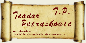Teodor Petrašković vizit kartica